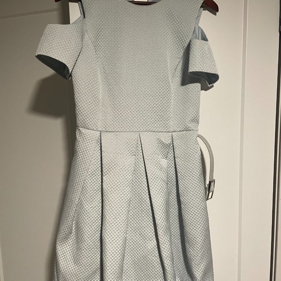 Elle by RW&CO limited edition ice blue fit & flare belted dress - Picture 4 of 4